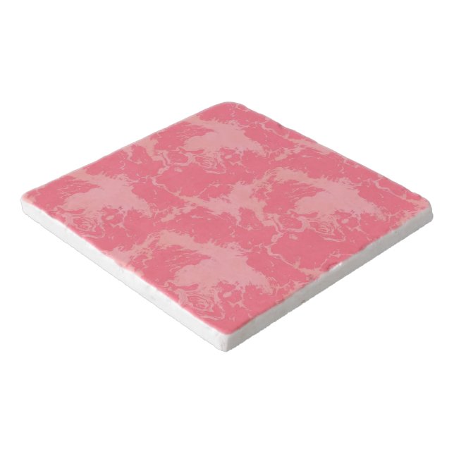 Pink Marbled Cloud abstract Trivet (Corner)