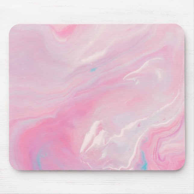 Pink Marbled Mouse Pad (Front)