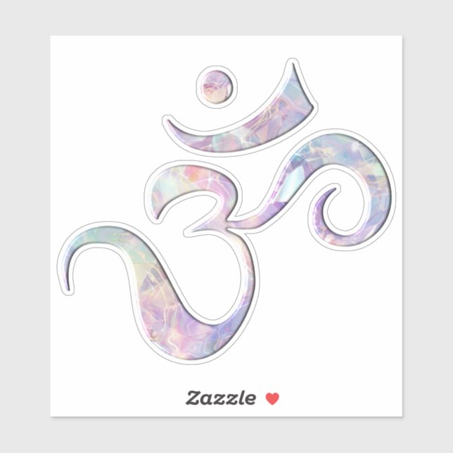 Pink Marbled Om  Sticker (Sheet)