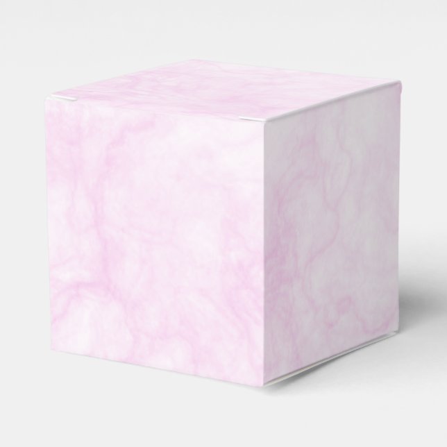 Pink Marbled Wedding Favors Box (Front Side)