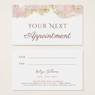 pink marbling design Appointment Card