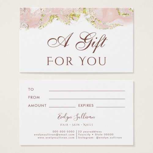 pink marbling design Gift Card