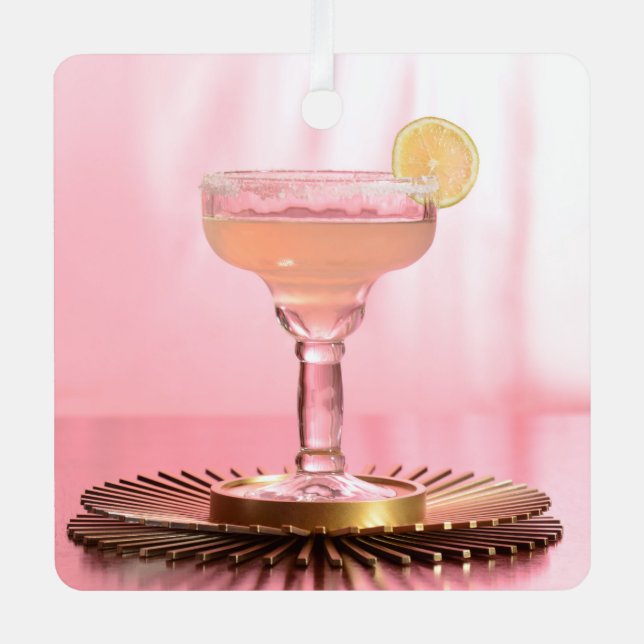 Pink Margarita  Bachelorette Weekend   Bridal  Metal Ornament (Front)