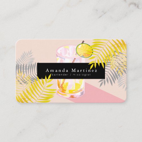 Pink Margarita Bartender Mixologist Business Card