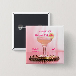 Pink Margarita Bridal/Bachelorette Party Favor  Button