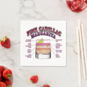 PINK MARGARITA Cocktail Recipe Art Napkins
