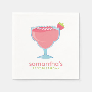Pink Margarita Drink Summer Party Paper Napkins