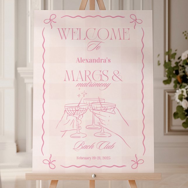 Pink Margs And Matrimony Bachelorette Foam Board (Creator Uploaded)