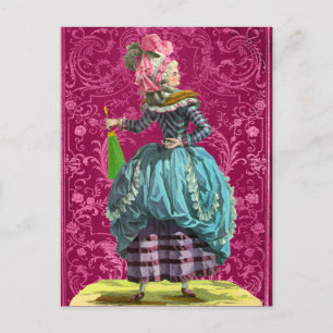 Pink Marie Antoinette Bonjour Friendship Greeting Postcard