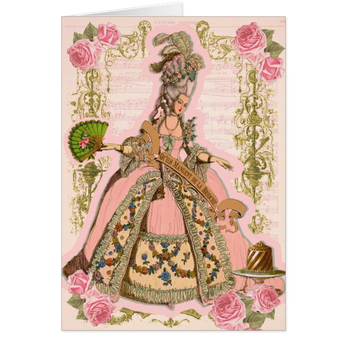 Pink Marie Roses Let Them Eat Cake Card