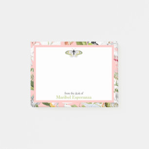 Pink Mariposa Vintage Personalized Post-it Notes