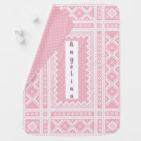 Pink Mariusgenser Girl Baby   Personalized Baby Blanket