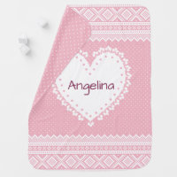 Pink Mariusgenser Girl Baby Personalized Baby Blanket