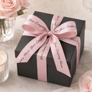 Pink Marketing Branding Branded Company Name Satin Ribbon