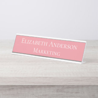 Pink Marketing Manager Desk Name Plate