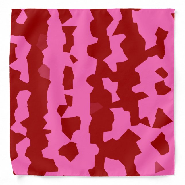 Pink Maroon Red Irregular Abstract Design  Bandana (Front)