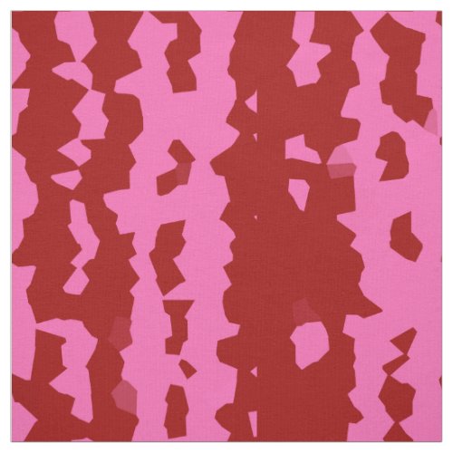 Pink Maroon Red Irregular Abstract Design  Fabric