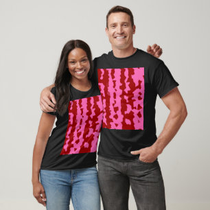Pink Maroon Red Irregular Abstract Design T-Shirt