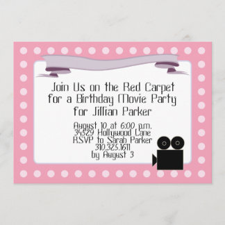 Pink Marquis - Birthday Movie Party Invitations