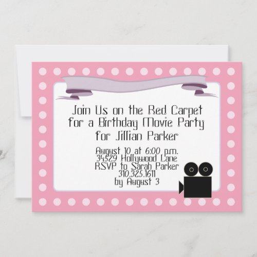 Pink Marquis _ Birthday Movie Party Invitations