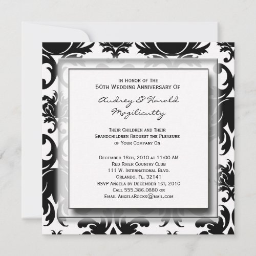 Pink Marriage Anniversary Party Invite