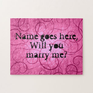 Pink marriage proposal jigsaw puzzle
