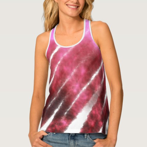 Pink marron watercolor abstract splashes pattern s tank top