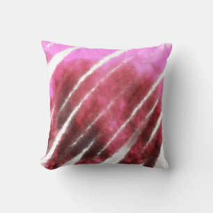 Pink marron watercolor abstract splashes pattern s throw pillow
