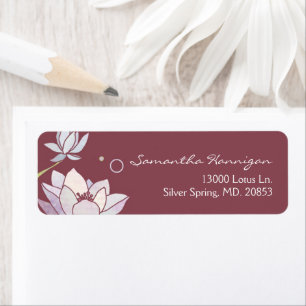 Pink Marsala Zen Lotus Business Label