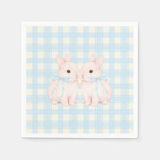 Pink Marshmallow Bunny Rabbits Easter Napkins