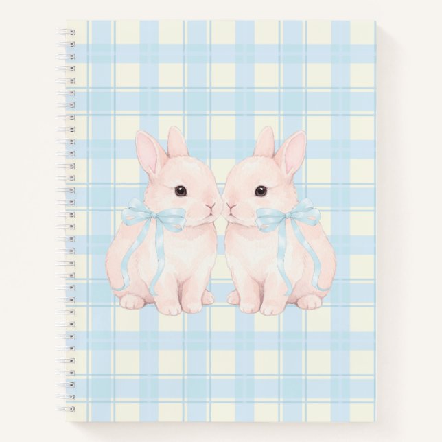 Pink Marshmallow Bunny Rabbits Notebook (Front)