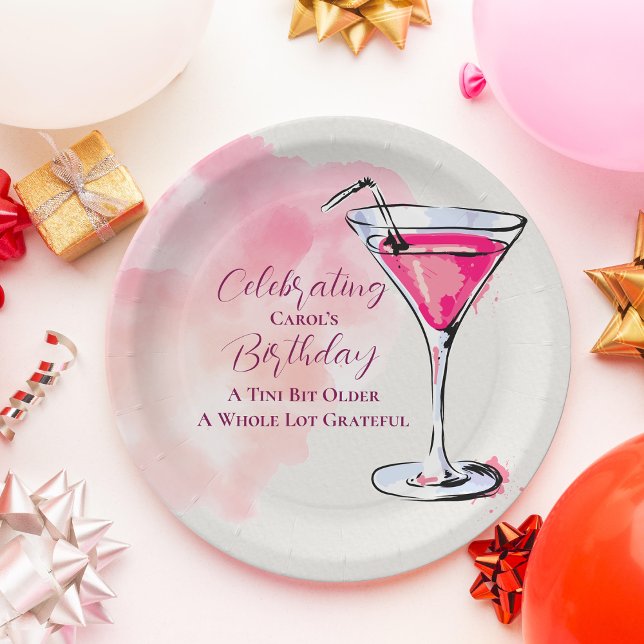 Pink Martini A Tini Bit Older Birthday Party Paper Plates (Pink Martini A Tini Bit Older Birthday Party Paper Plates)