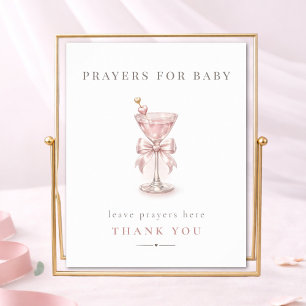 Pink Martini Bow Baby Shower Prayers For Baby Sign