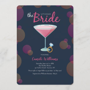 Pink Martini Bridal Shower Invitation