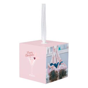 Pink Martini Christmas Cube Ornament