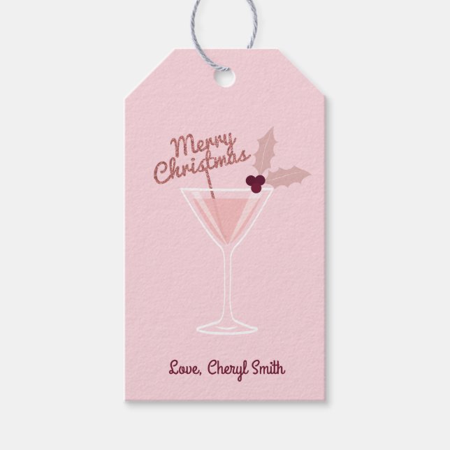 Pink Martini Christmas Gift Tags (Front)