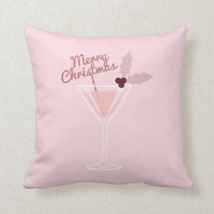 Pink Martini Christmas Throw Pillow