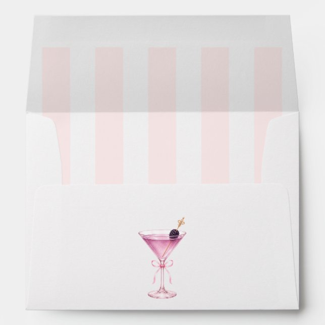 Pink Martini Cocktail Bachelorette Party Envelope (Back (Bottom))