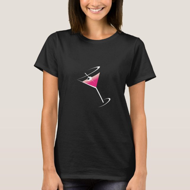 Pink Martini Cocktail Bartender T-shirt (Front)