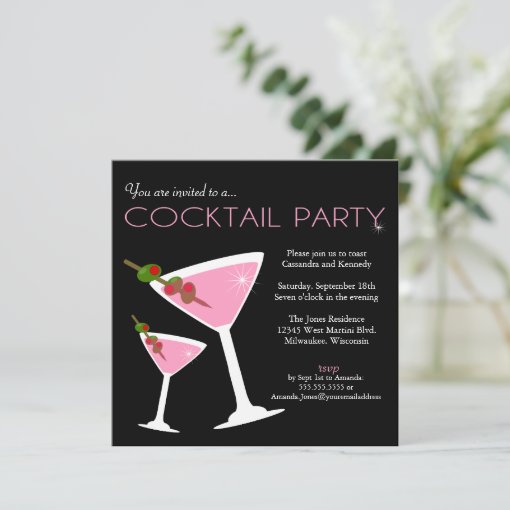 Pink Martini Cocktail Party Invitation | Zazzle