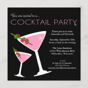 Pink Martini Cocktail Party Invitation