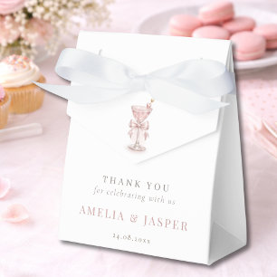 Pink Martini Coquette Bow Girl Baby Shower Party Favor Boxes