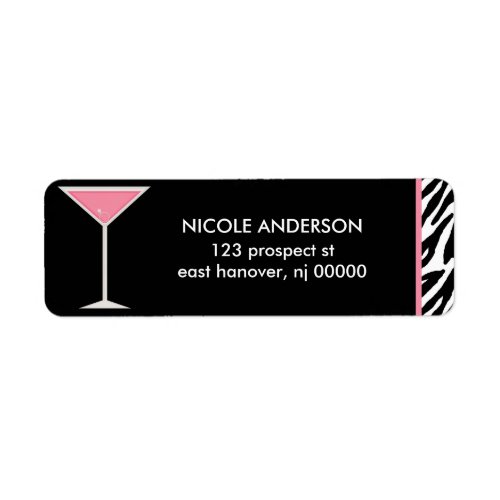 Pink Martini Glass and Diamond Ring Label
