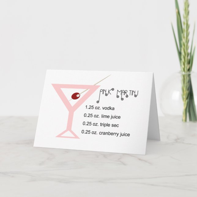 Pink Martini Greeting Card (Front)