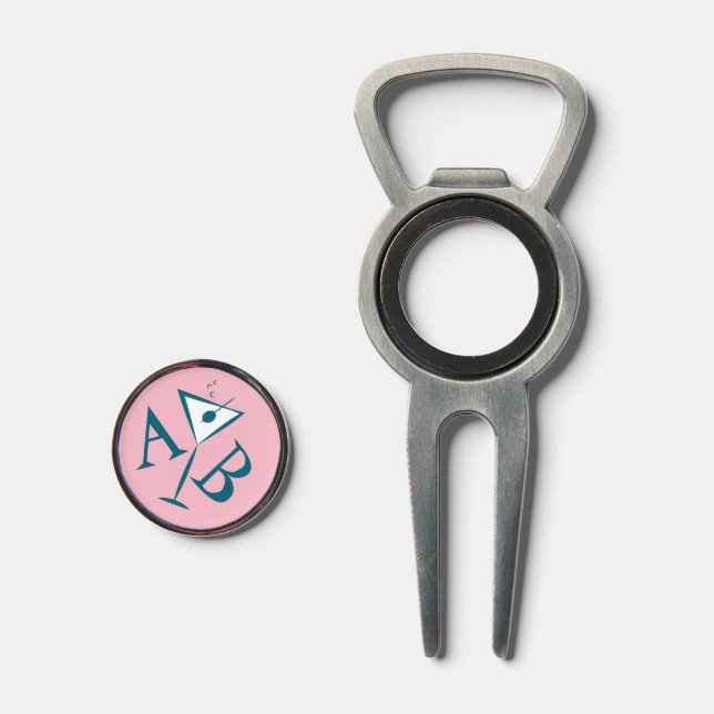 Pink Martini Monogram Divot Tool (Front (Open))