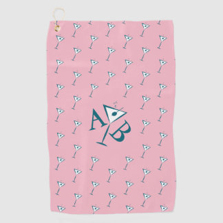 Pink Martini Monogram Golf Towel