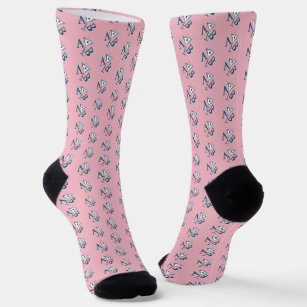 Pink Martini Monogram Socks