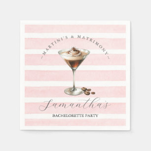 Pink Martinis and Matrimony Cocktail Napkins