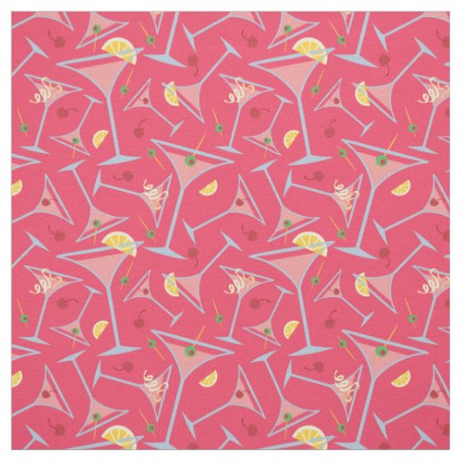 Pink Martinis Fabric