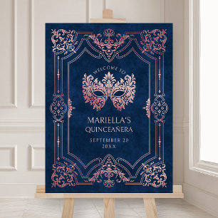 Pink Masquerade Mask Elegant Quinceanera Foam Board